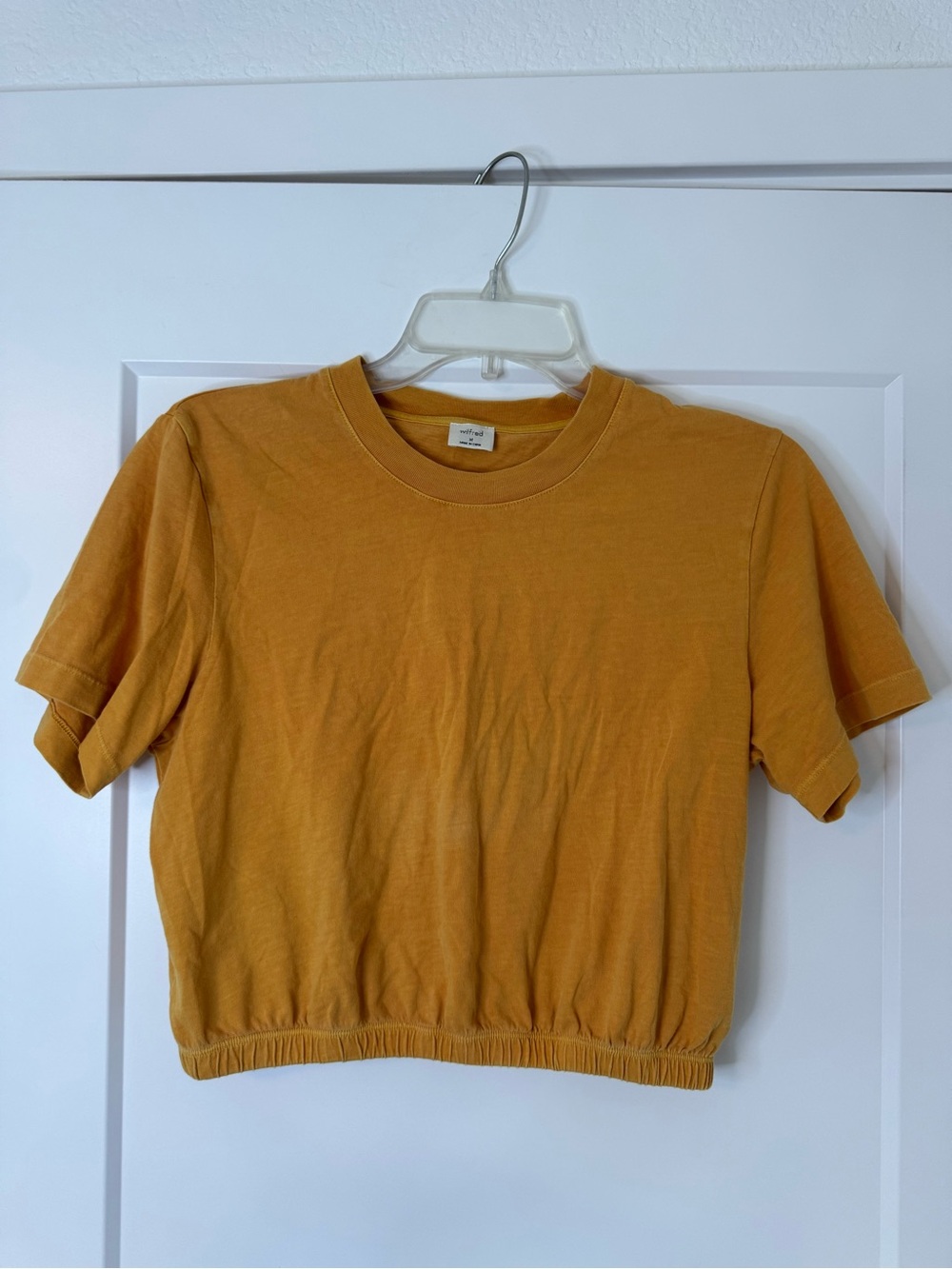 Wilfred Aritzia Mustard Cropped Tee - Picture 1 of 5